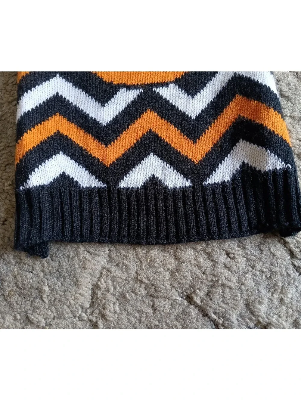 🖤🧡 SimplyDog Halloween Pumpkin Dog Pets Sweater Chevron Medium Black Orange